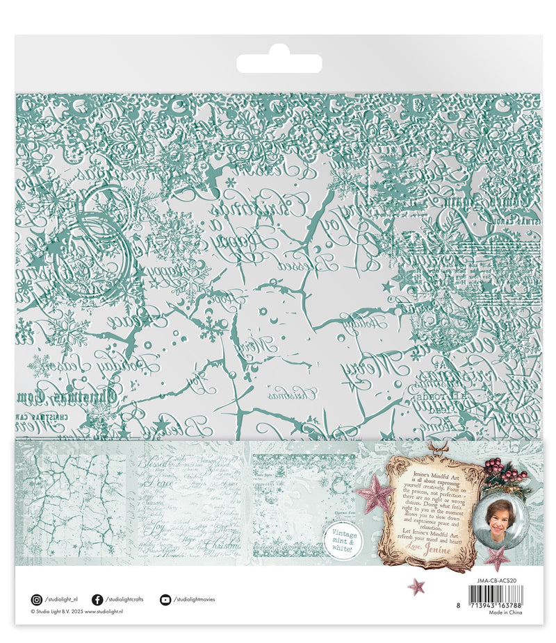 JMA Acetate Sheets White & Vintage Mint Christmas Blush 6 Sheets-2