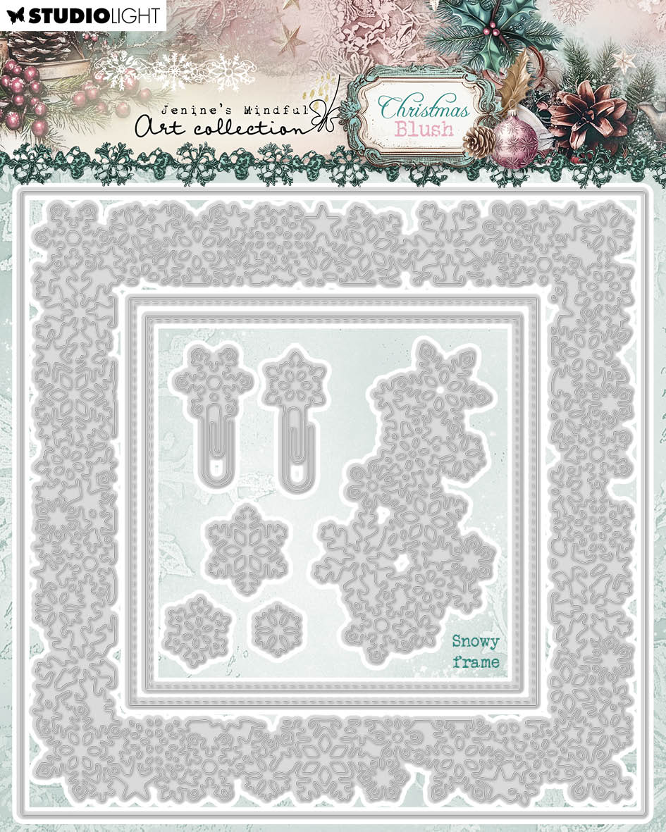 JMA Cutting Die Snowy Frame Christmas Blush 10 Pieces-1