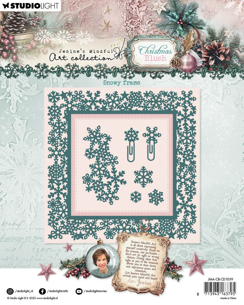 JMA Cutting Die Snowy Frame Christmas Blush 10 Pieces-2