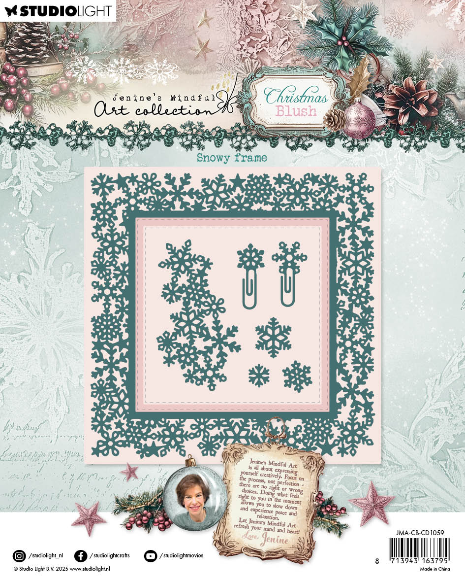JMA Cutting Die Snowy Frame Christmas Blush 10 Pieces-2