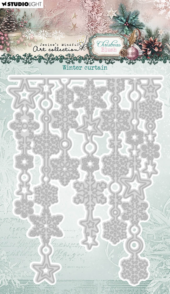 JMA Cutting Die Winter Curtain Christmas Blush 1 Piece-1