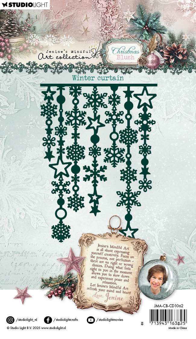 JMA Cutting Die Winter Curtain Christmas Blush 1 Piece-2