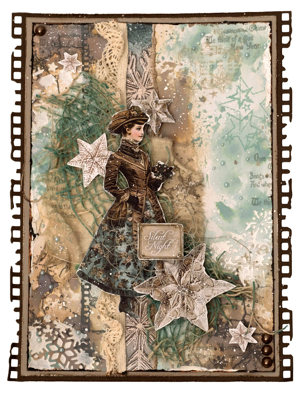 JMA Collage Paper Pad Backgrounds & Elements Christmas Blush 36 Sheets-5