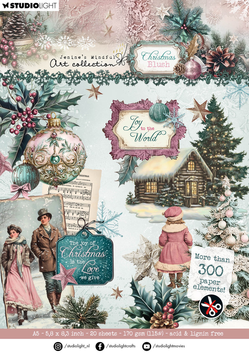 JMA Die-Cut Paper Pad Paper Elements Christmas Blush 20 Sheets-1