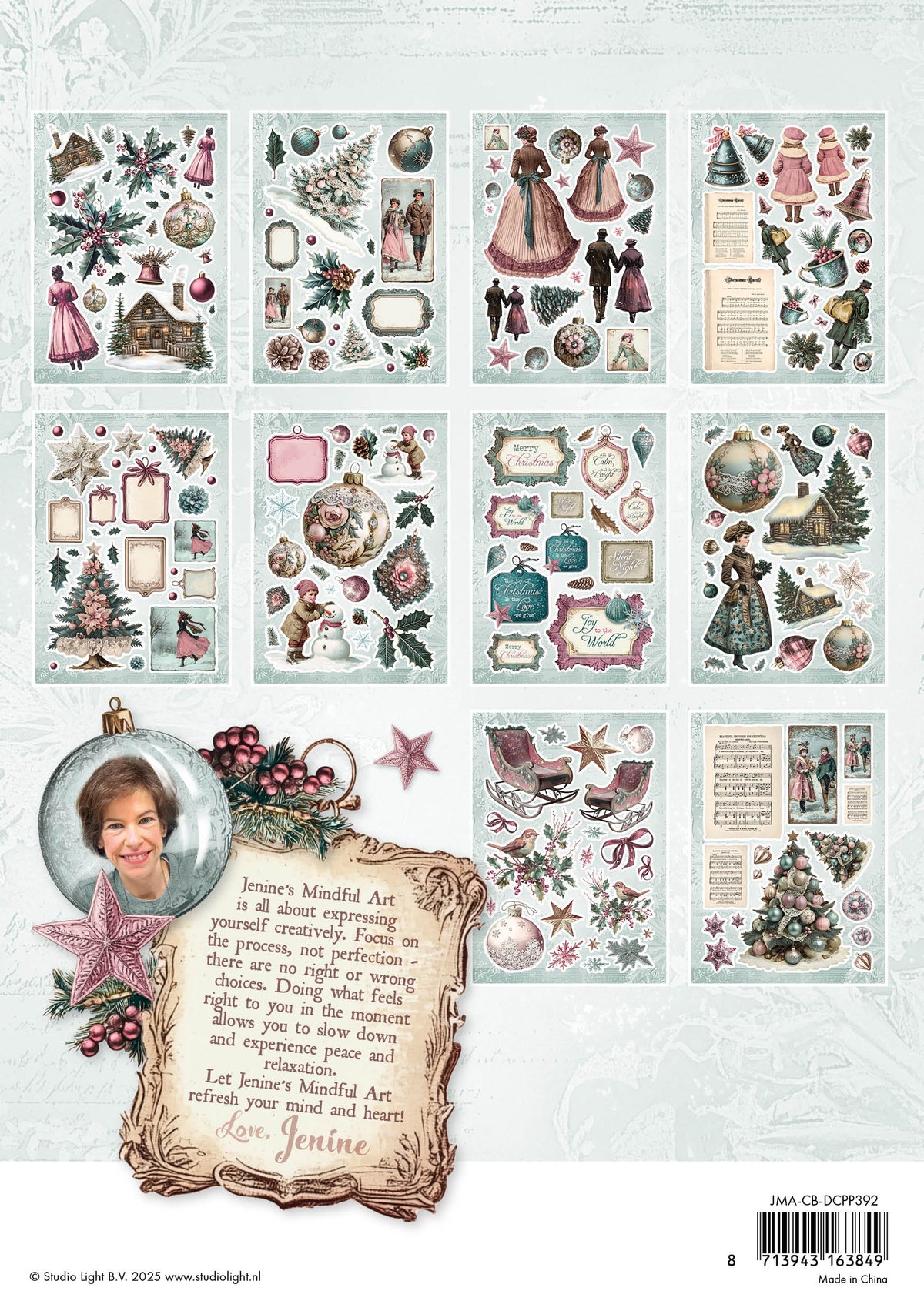 JMA Die-Cut Paper Pad Paper Elements Christmas Blush 20 Sheets-2