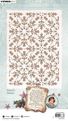 JMA Mask Festive Damask Christmas Blush 1 Piece-2