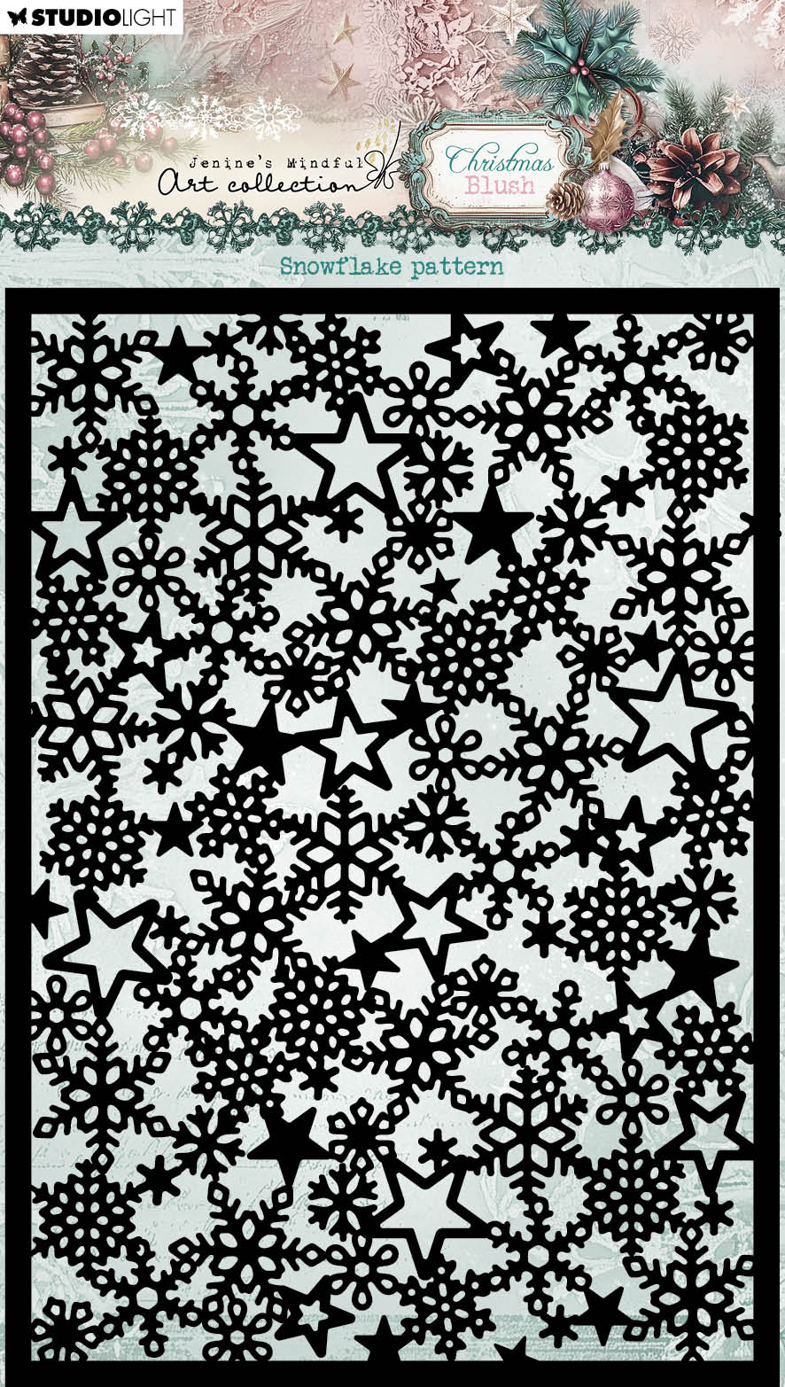 JMA Mask Snowflake Pattern Christmas Blush 1 Piece-1
