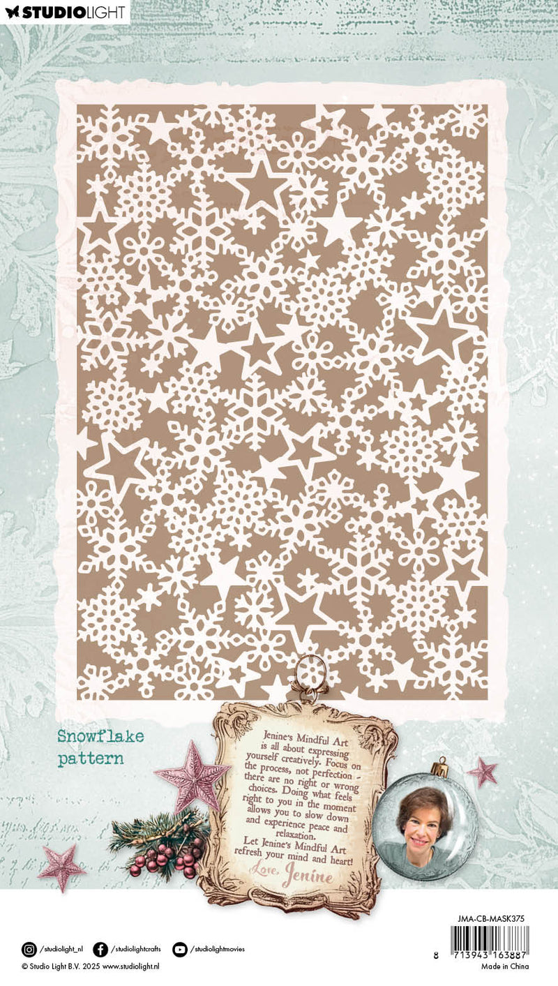 JMA Mask Snowflake Pattern Christmas Blush 1 Piece-2
