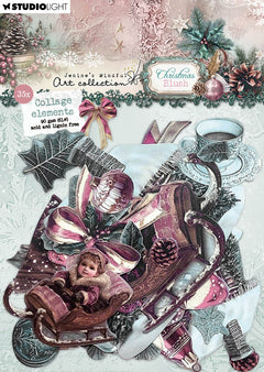 JMA Paper Elements 35 Collage Elements Christmas Blush 35 Pieces-1