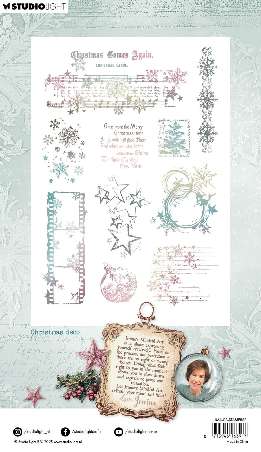 JMA Clear Stamp Christmas Deco Christmas Blush 10 Pieces-2