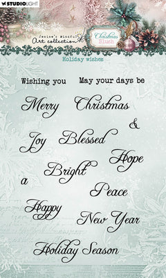 JMA Clear Stamp Holiday Wishes Christmas Blush 14 Pieces-1