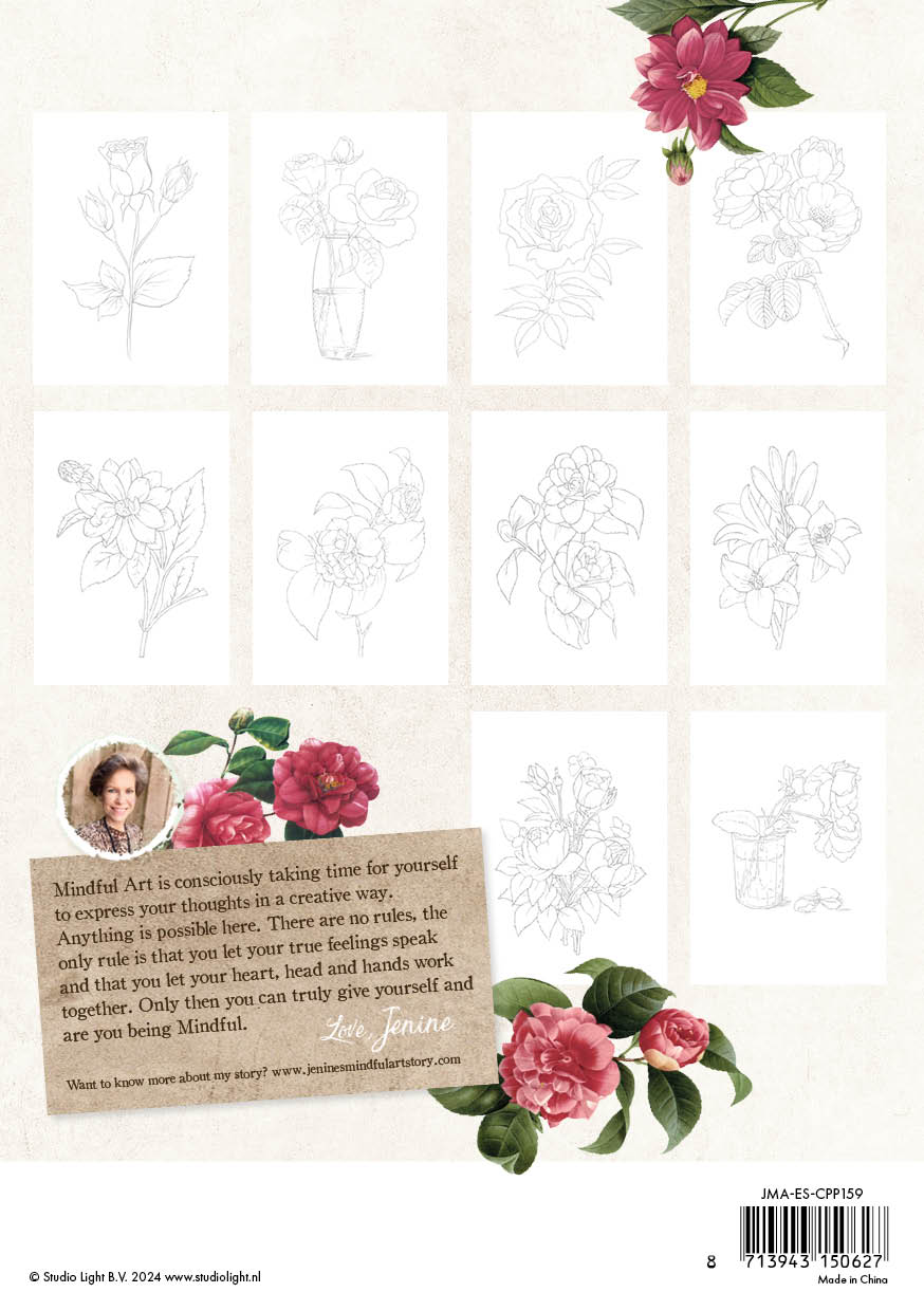JMA Coloring Paper Pad 10x2 Flowers Essentials 20 SH-2