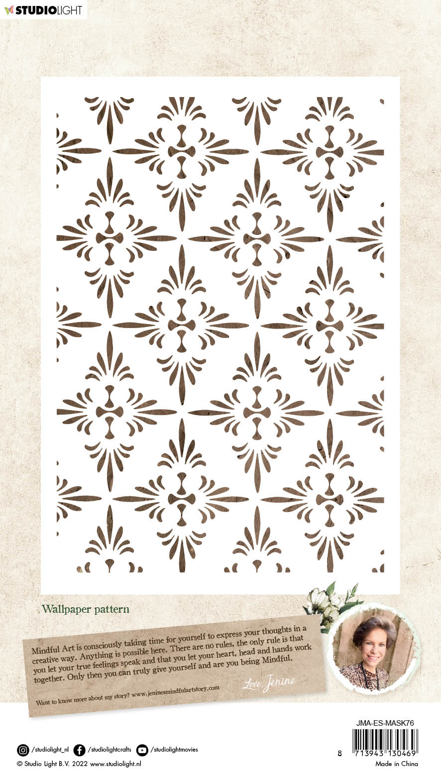 JMA Mask Wallpaper Pattern Essentials 148x210x1mm 1 PC nr.76-2