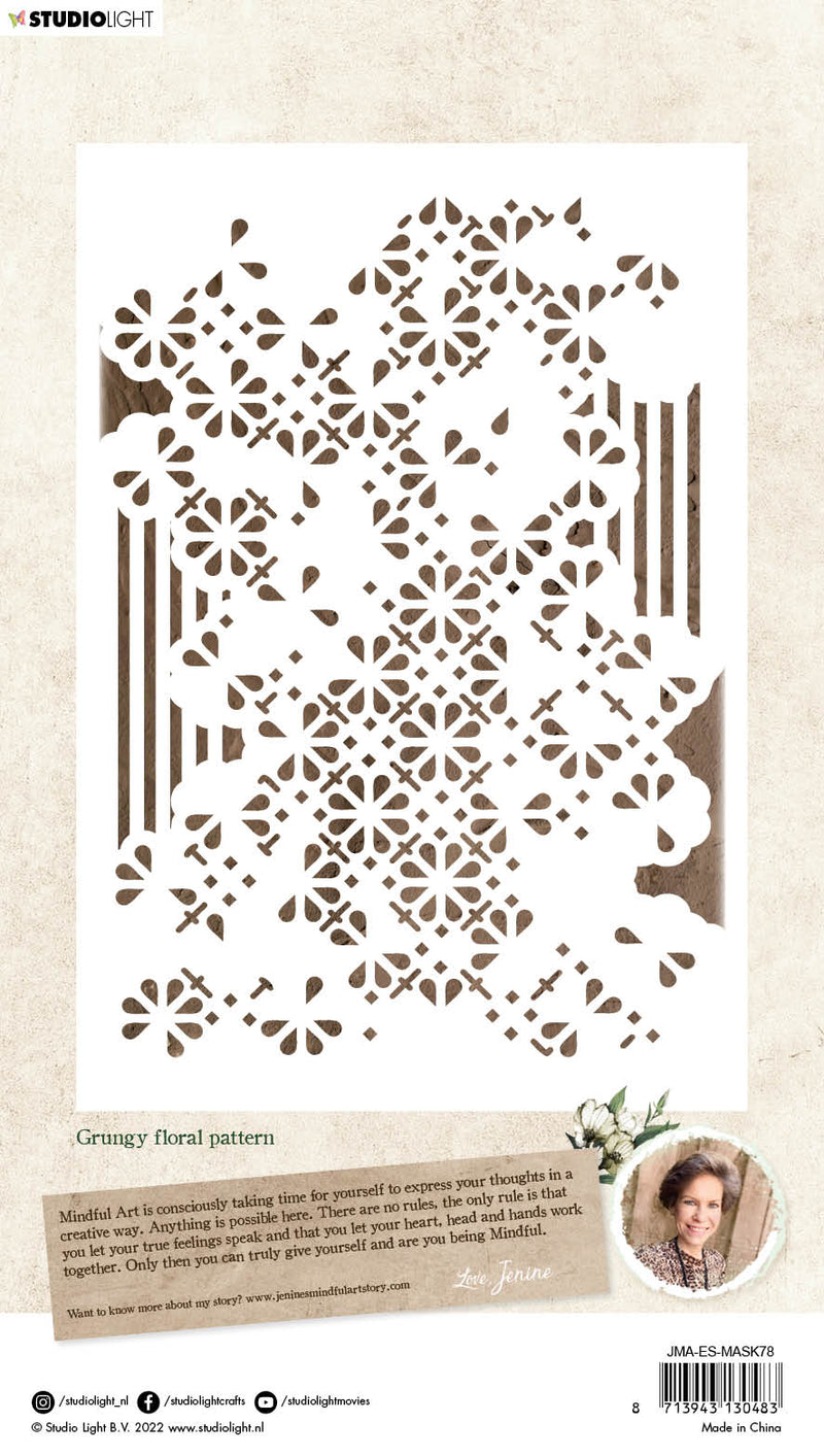 JMA Mask Grungy Floral Pattern Essentials 148x210x1mm 1 PC nr.78-2
