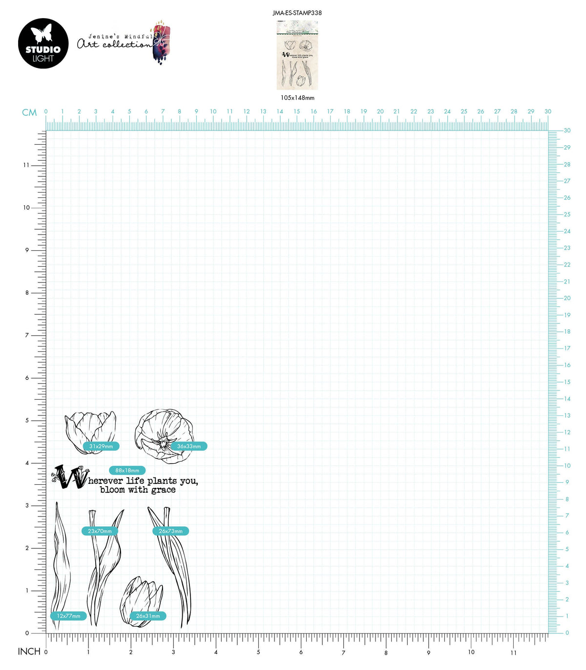 JMA Clear Stamp Tulip Elements Essentials 148x105x3mm 7 PC nr.338-2