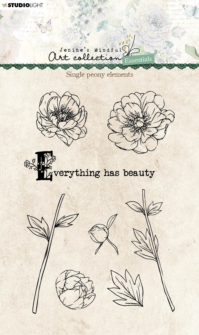 JMA Clear Stamp Single Peony Elements Essentials 148x105x3mm 8 PC nr.339-1
