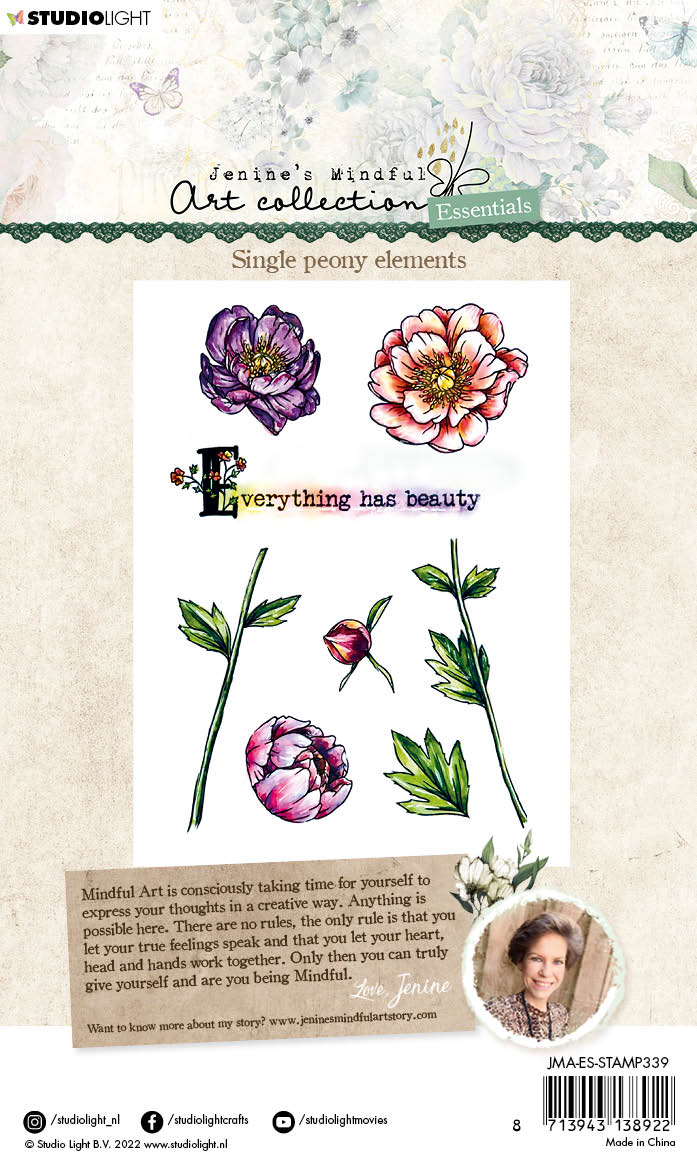 JMA Clear Stamp Single Peony Elements Essentials 148x105x3mm 8 PC nr.339-6