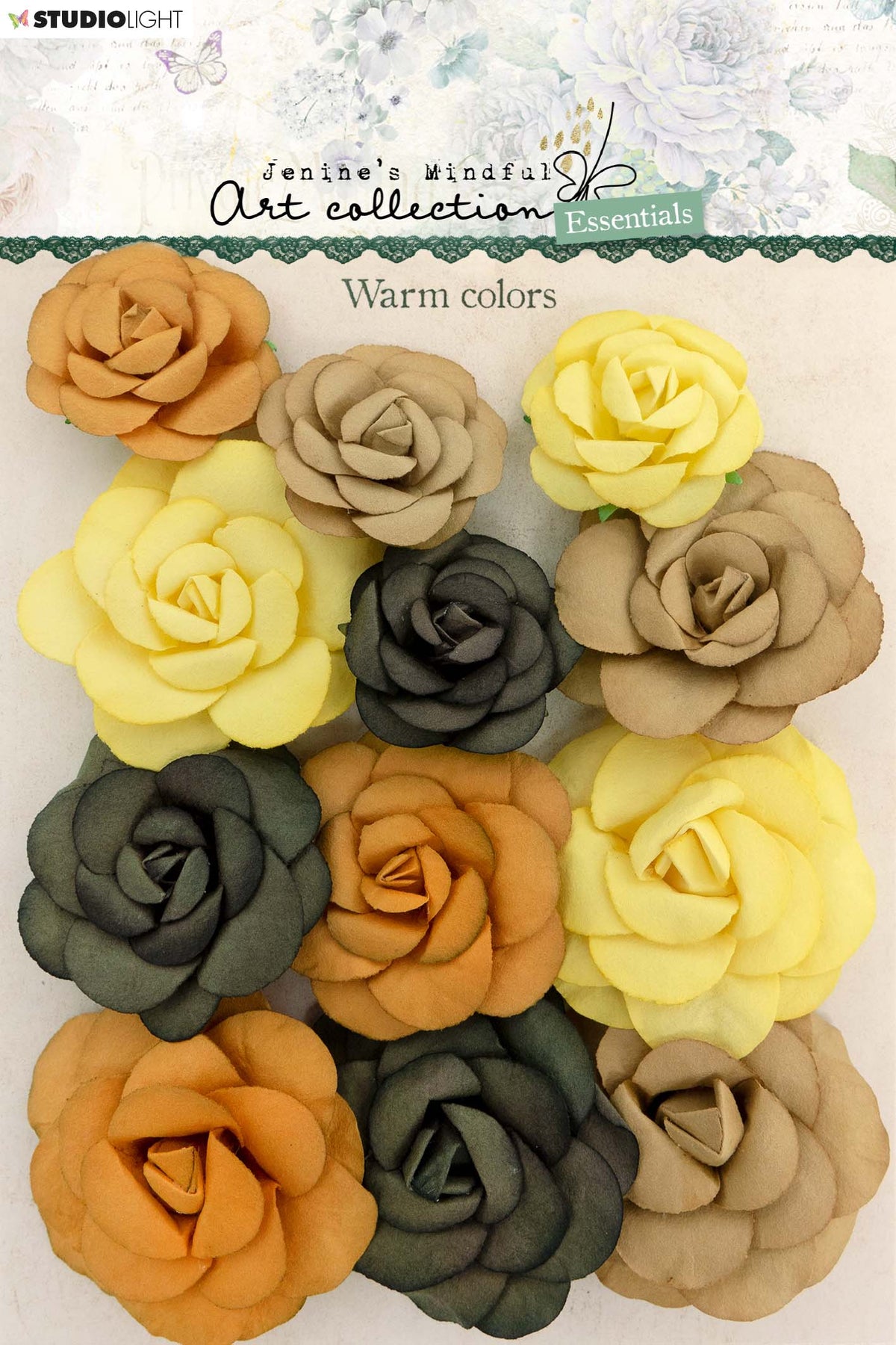 JMA Paper Flowers Warm Colors Essentials 90x120x6mm 12 PC nr.04-1