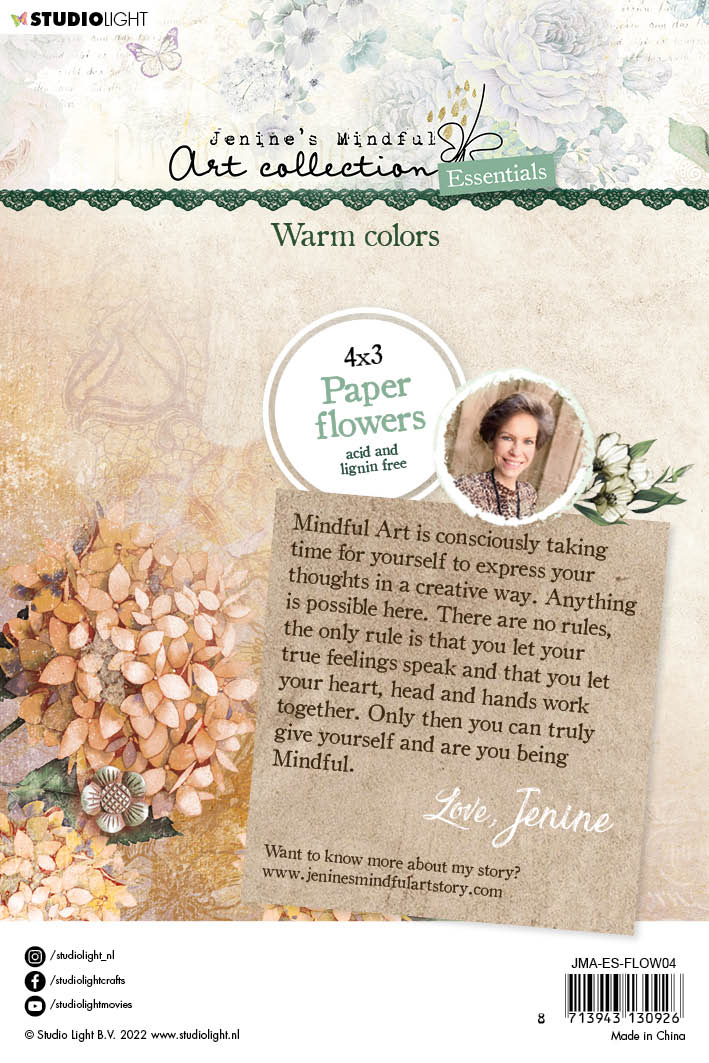 JMA Paper Flowers Warm Colors Essentials 90x120x6mm 12 PC nr.04-4