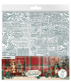 JMA Acetate Sheets White & Green Festive Nostalgia 6 SH-1