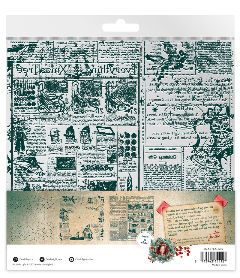 JMA Acetate Sheets White & Green Festive Nostalgia 6 SH-2