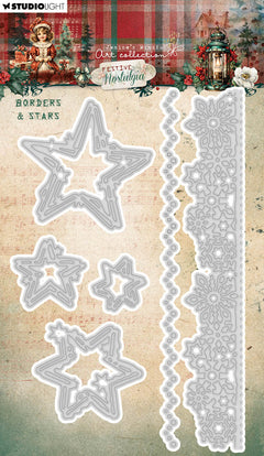 JMA Cutting Die Borders & Stars Festive Nostalgia 6 PC-1