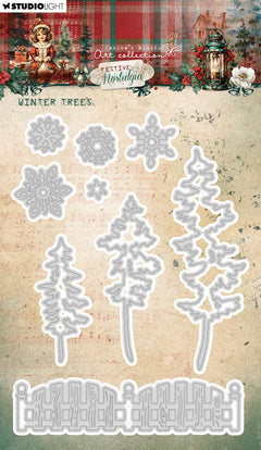 JMA Cutting Die Winter Trees Festive Nostalgia 9 PC-1
