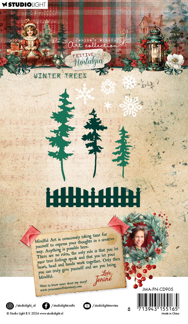 JMA Cutting Die Winter Trees Festive Nostalgia 9 PC-2