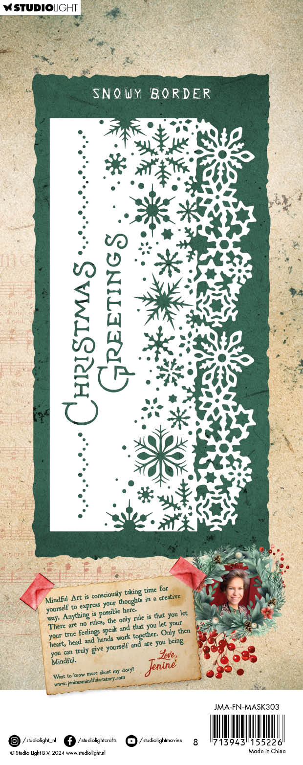 JMA Mask Snowy Border Festive Nostalgia 1 PC-2