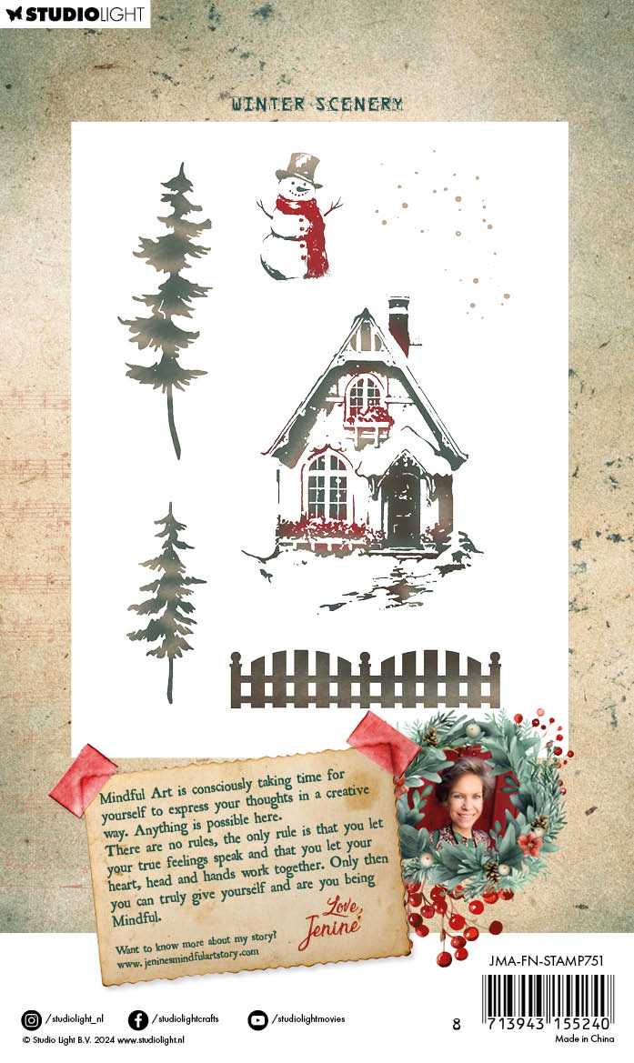JMA Clear Stamp Winter Scenery Festive Nostalgia 6 PC-2
