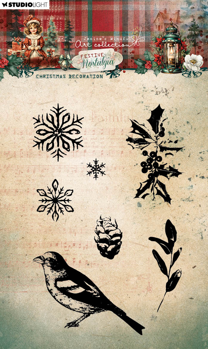 JMA Clear Stamp Christmas Decoration Festive Nostalgia 7 PC-1
