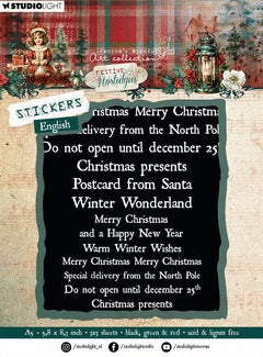 JMA Sticker Sheets Black, Red & Green - Festive Nostalgia 9 SH-1