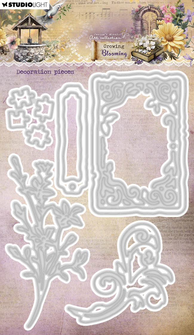 JMA Cutting Die Decoration Pieces Growing & Blooming 7 Pieces-1