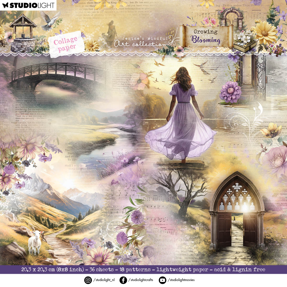 JMA Designer Paper Pad Collage Paper Growing & Blooming 36 Sheets-1
