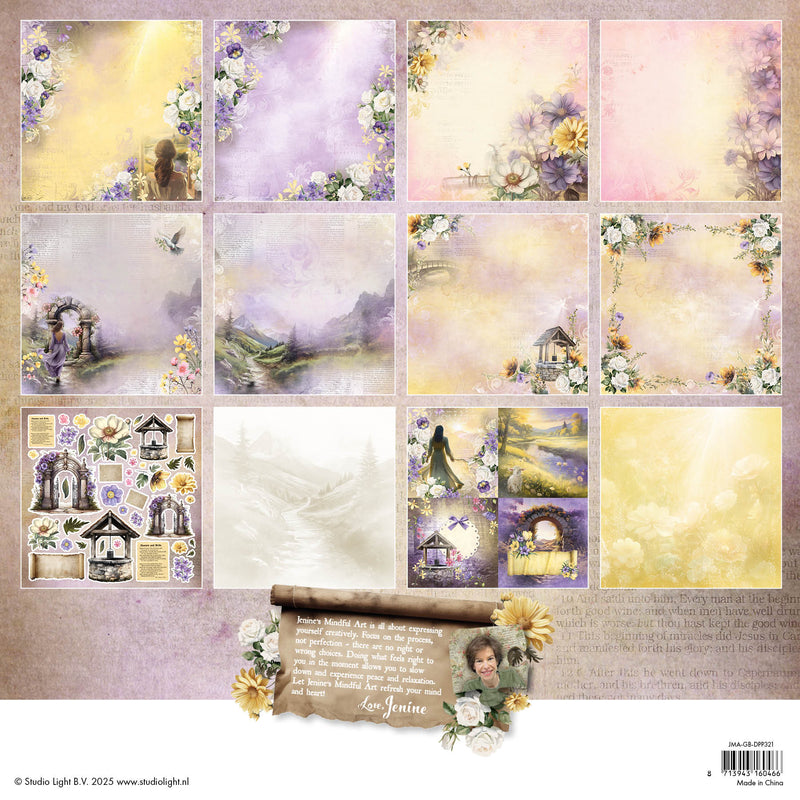 JMA Designer Paper Pad Double-Sided Scrapbooking Growing & Blooming 12 Sheets-2