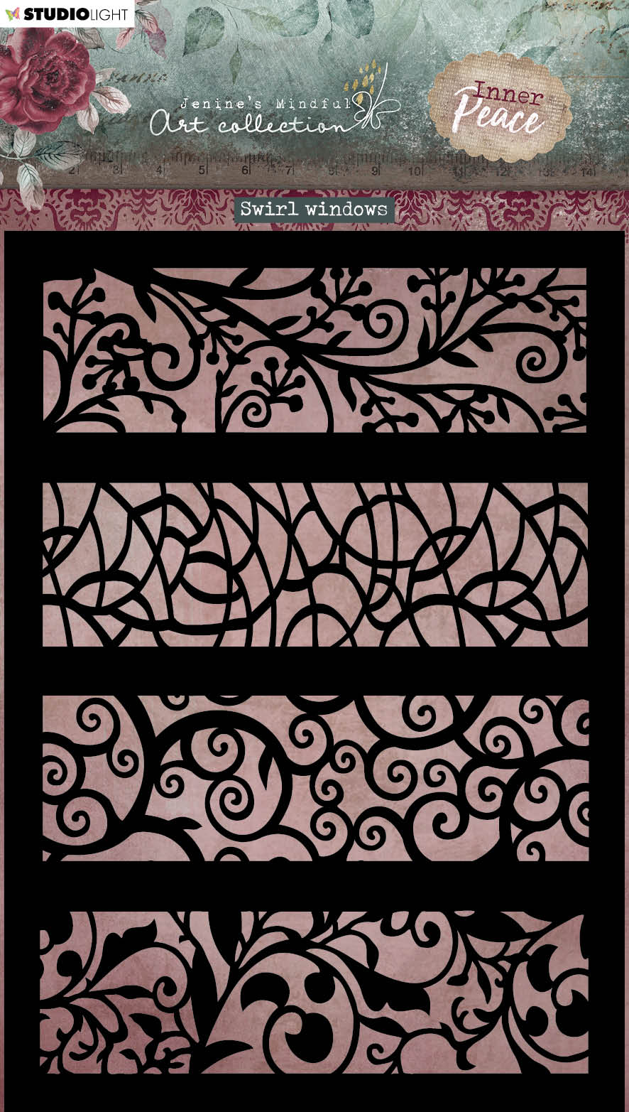 JMA Mask Swirl Windows Inner Peace 148x210x1mm 1 PC nr.129-1