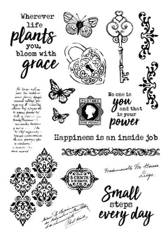 JMA Rub On Sticker Quotes & Vintage Elements Inner Peace 148x210x2mm 6 SH nr.03-2