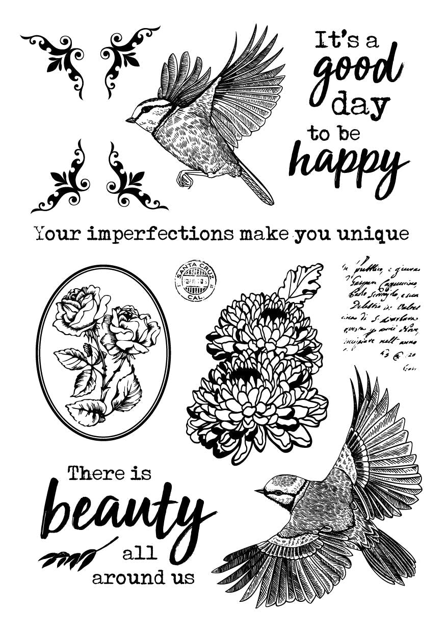 JMA Rub On Sticker Quotes & Vintage Elements Inner Peace 148x210x2mm 6 SH nr.03-3