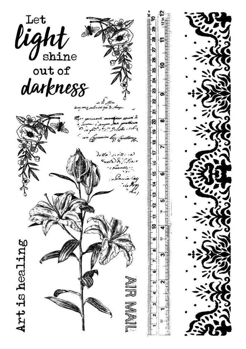 JMA Rub On Sticker Quotes & Vintage Elements Inner Peace 148x210x2mm 6 SH nr.03-4