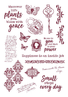 JMA Rub On Sticker Quotes & Vintage Elements Inner Peace 148x210x2mm 6 SH nr.03-5