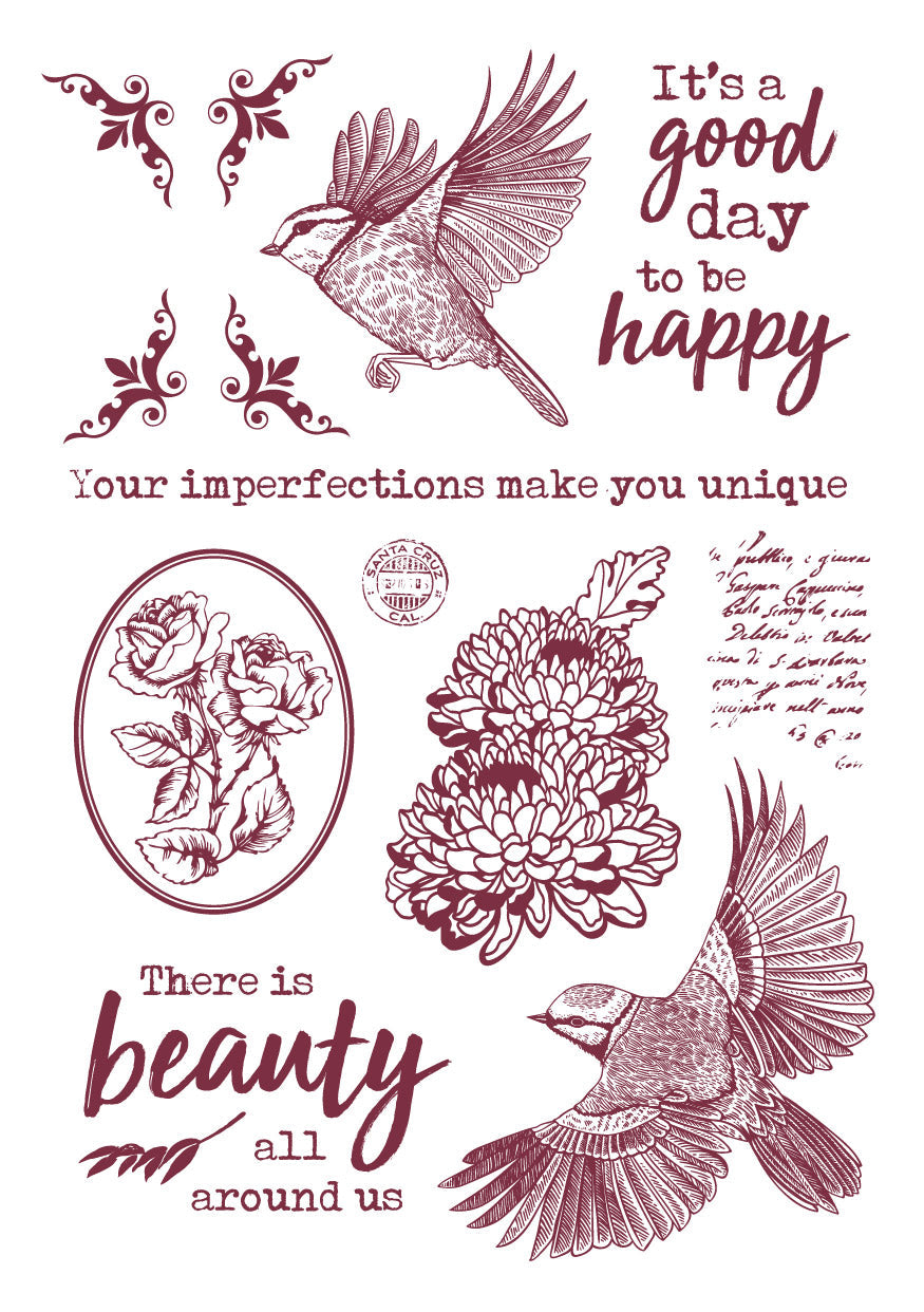 JMA Rub On Sticker Quotes & Vintage Elements Inner Peace 148x210x2mm 6 SH nr.03-6