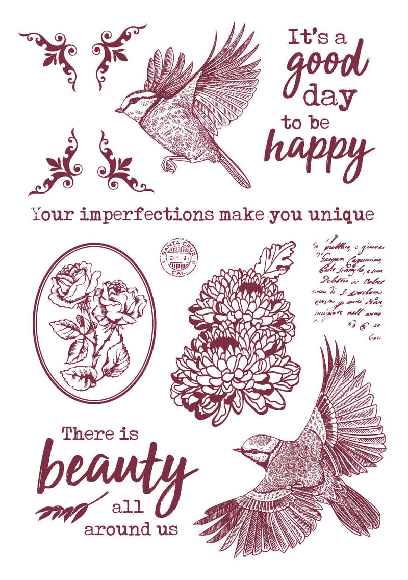 JMA Rub On Sticker Quotes & Vintage Elements Inner Peace 148x210x2mm 6 SH nr.03-6