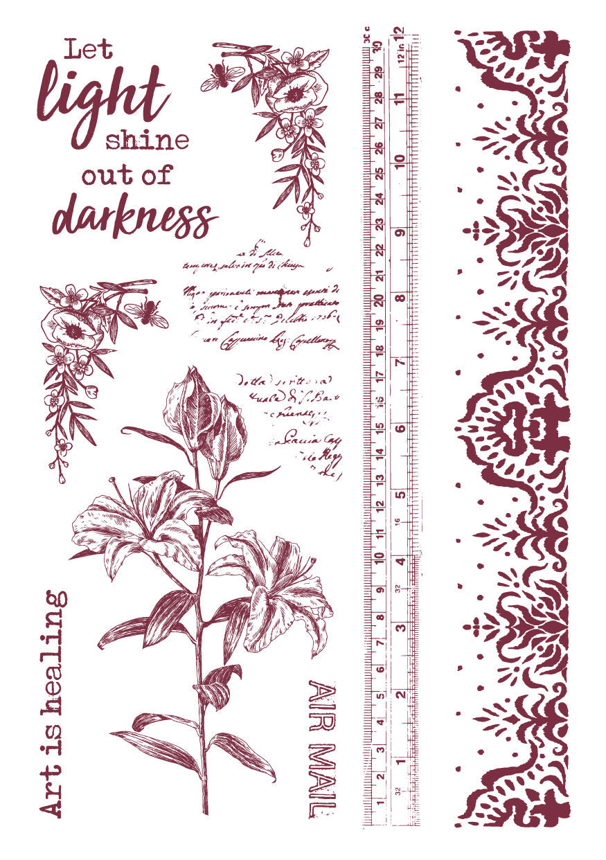 JMA Rub On Sticker Quotes & Vintage Elements Inner Peace 148x210x2mm 6 SH nr.03-7