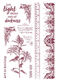 JMA Rub On Sticker Quotes & Vintage Elements Inner Peace 148x210x2mm 6 SH nr.03-7