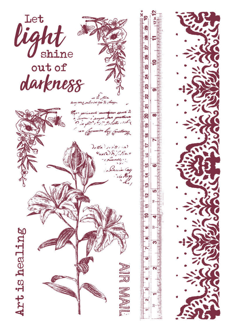 JMA Rub On Sticker Quotes & Vintage Elements Inner Peace 148x210x2mm 6 SH nr.03-7