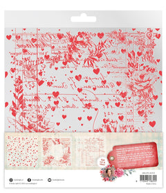 JMA Acetate Sheets White & Soft Red Sending You Love 6 SH-2
