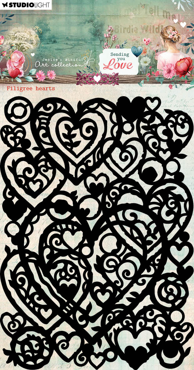 JMA Mask Filigree Hearts Sending You Love 1 PC-1