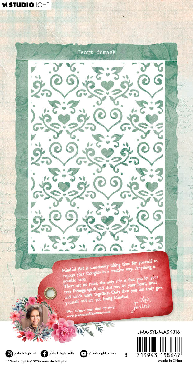 JMA Mask Heart Damask Sending You Love 1 PC-2