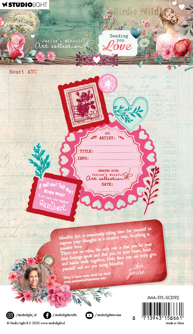 JMA Stamp And Cutting Dies Heart ATC Sending You Love 15 PC-2