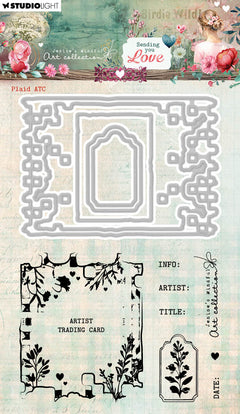 JMA Stamp And Cutting Dies Plaid ATC Sending You Love 14 PC-1